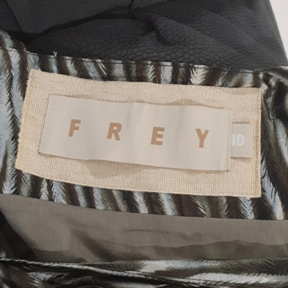 Frey Size 10 Dark Green Dress Silk with Cotton Lining - Picture 7 of 8